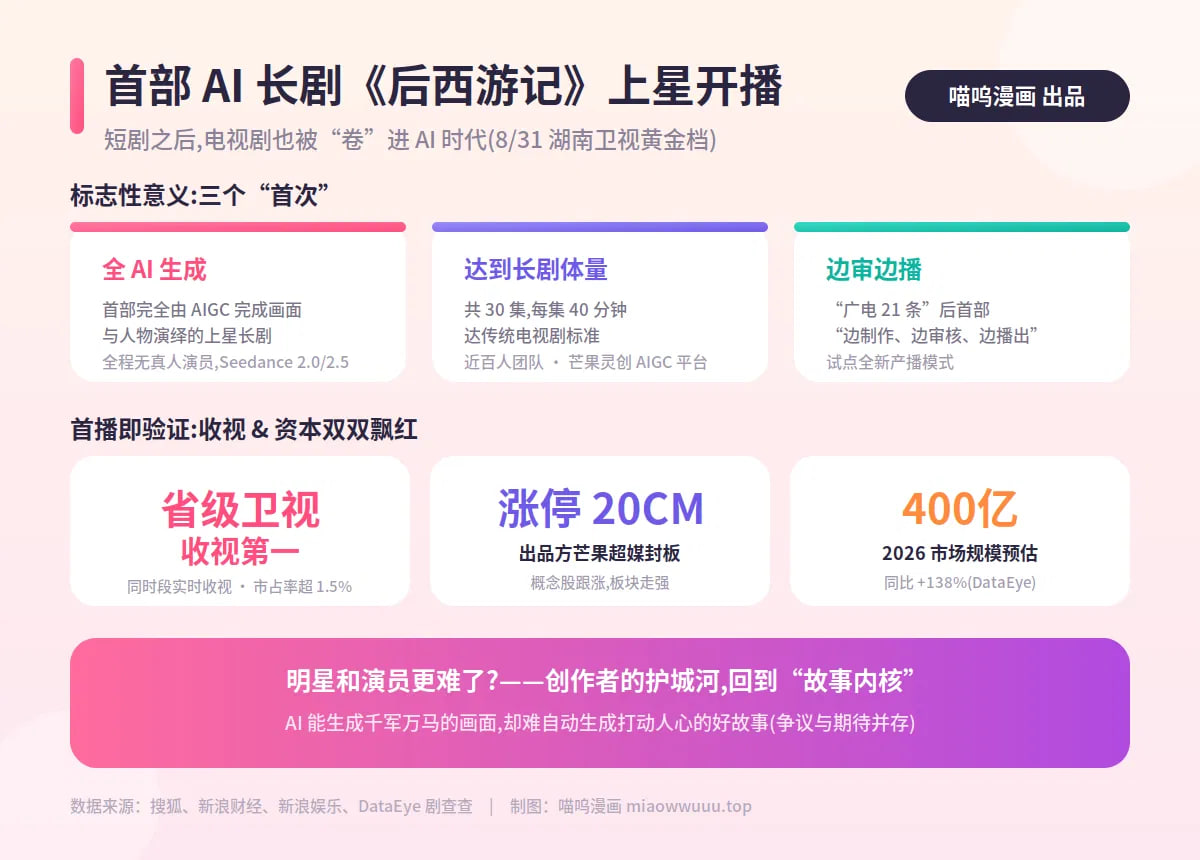 后西游记,AI长剧,AIGC,湖南卫视,AI电视剧,AI短剧,AI漫剧